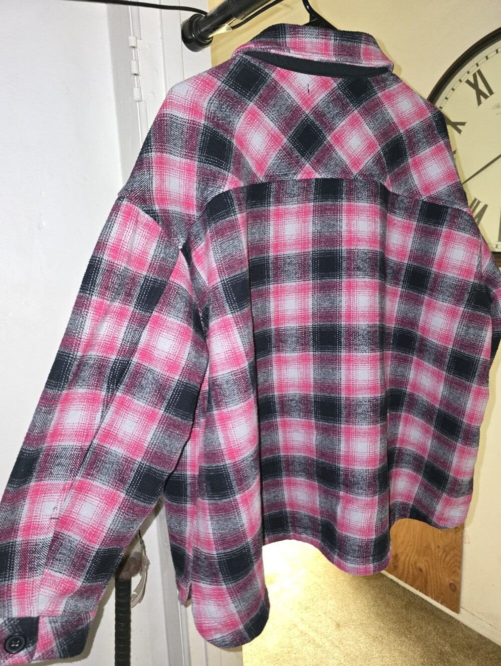 Torrid Pink/Black Plaid Shacket Size 2 - Picture 3 of 4